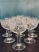10 coupes à champagne en verre gravé vintage