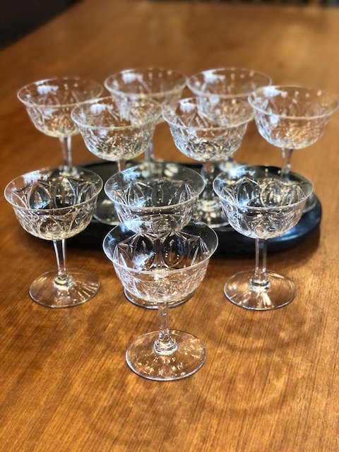 10 coupes en cristal ciselé