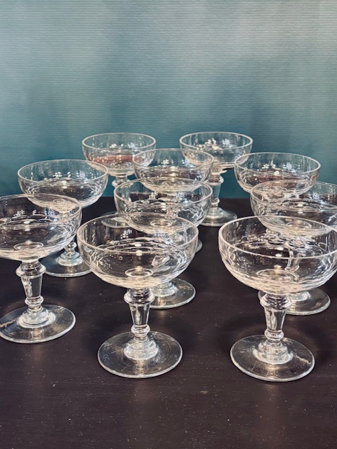 10 coupesà champagne verre ancien 