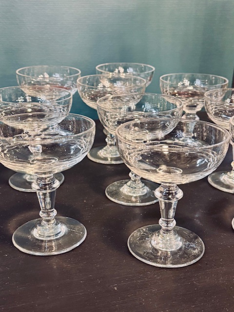 10 coupesà champagne verre ancien 