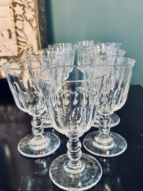 10 grands verres à eau en cristal 19ème