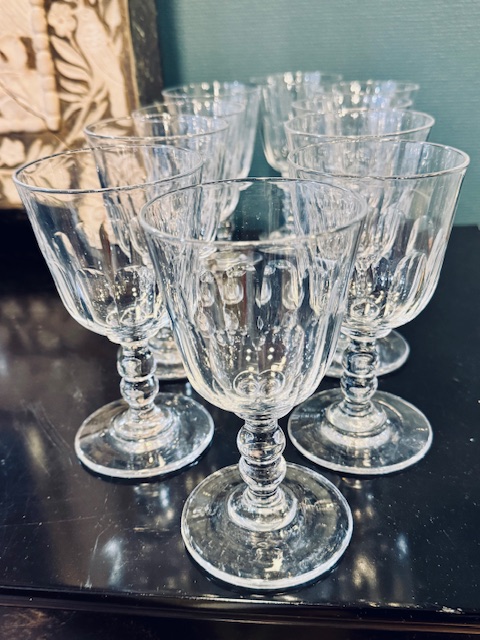10 grands verres à eau en cristal 19ème