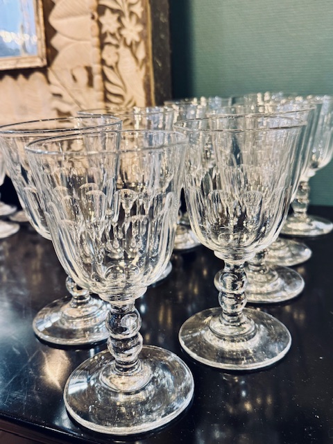 10 grands verres à eau en cristal 19ème