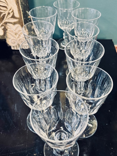 10 grands verres à eau en cristal 19ème