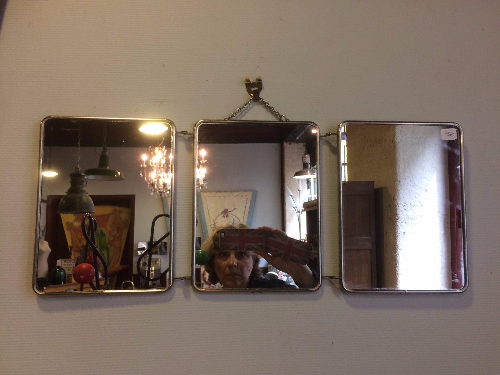 Miroir de barbier triptyque