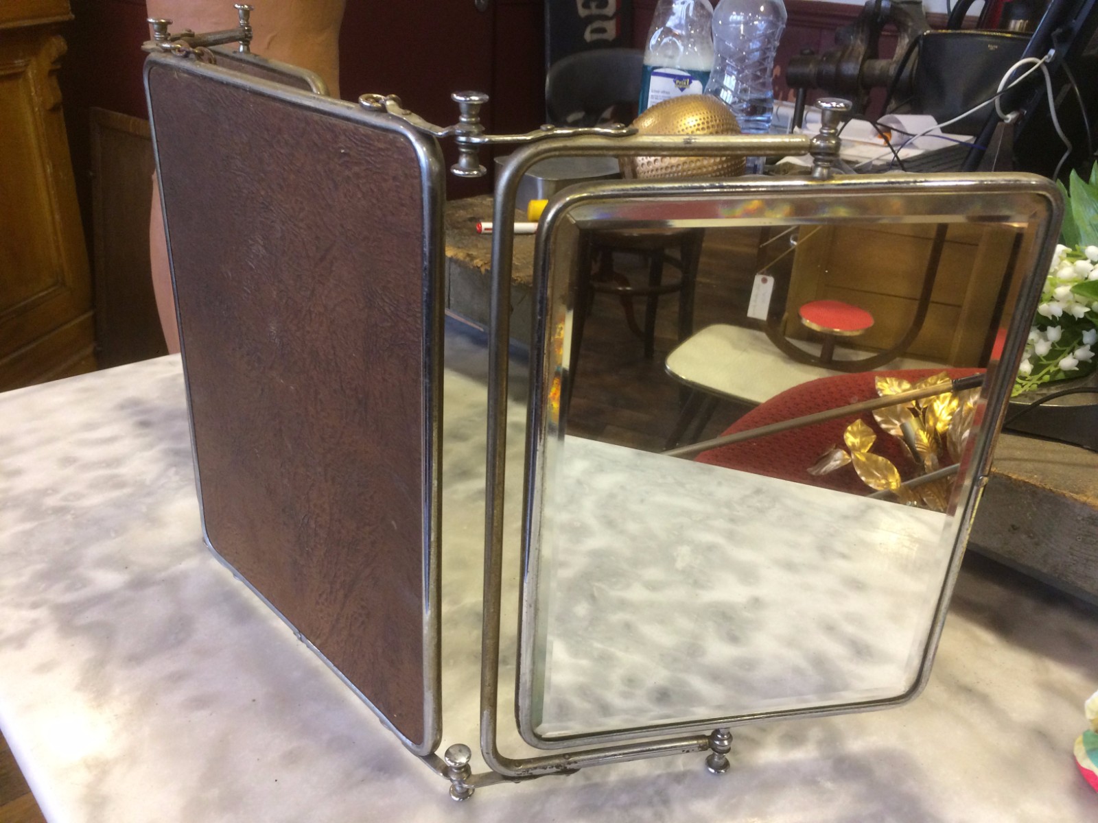 Grand miroir de barbier modulable