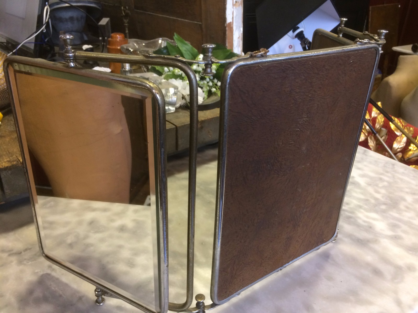 Grand miroir de barbier modulable