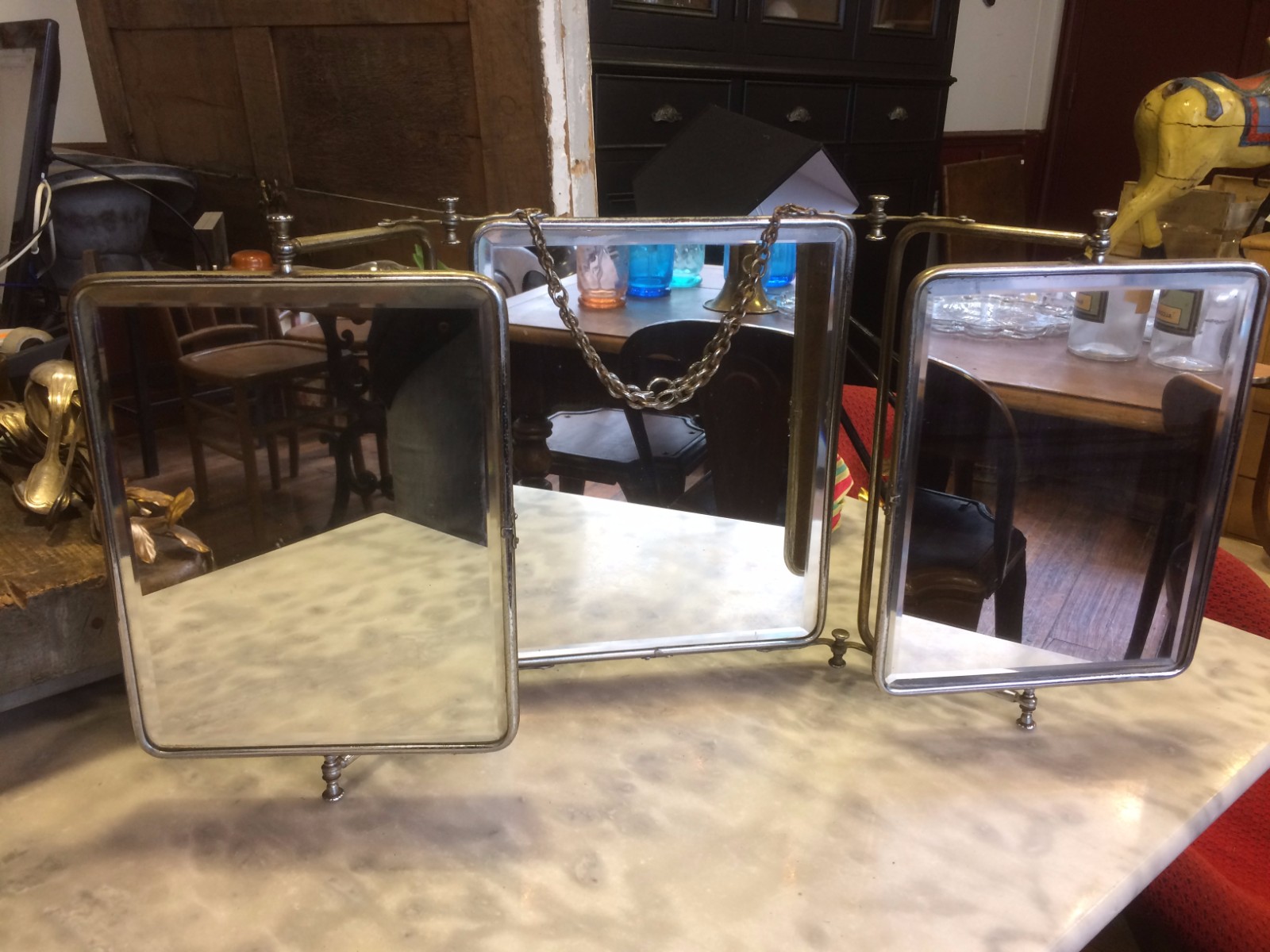 Grand miroir de barbier modulable
