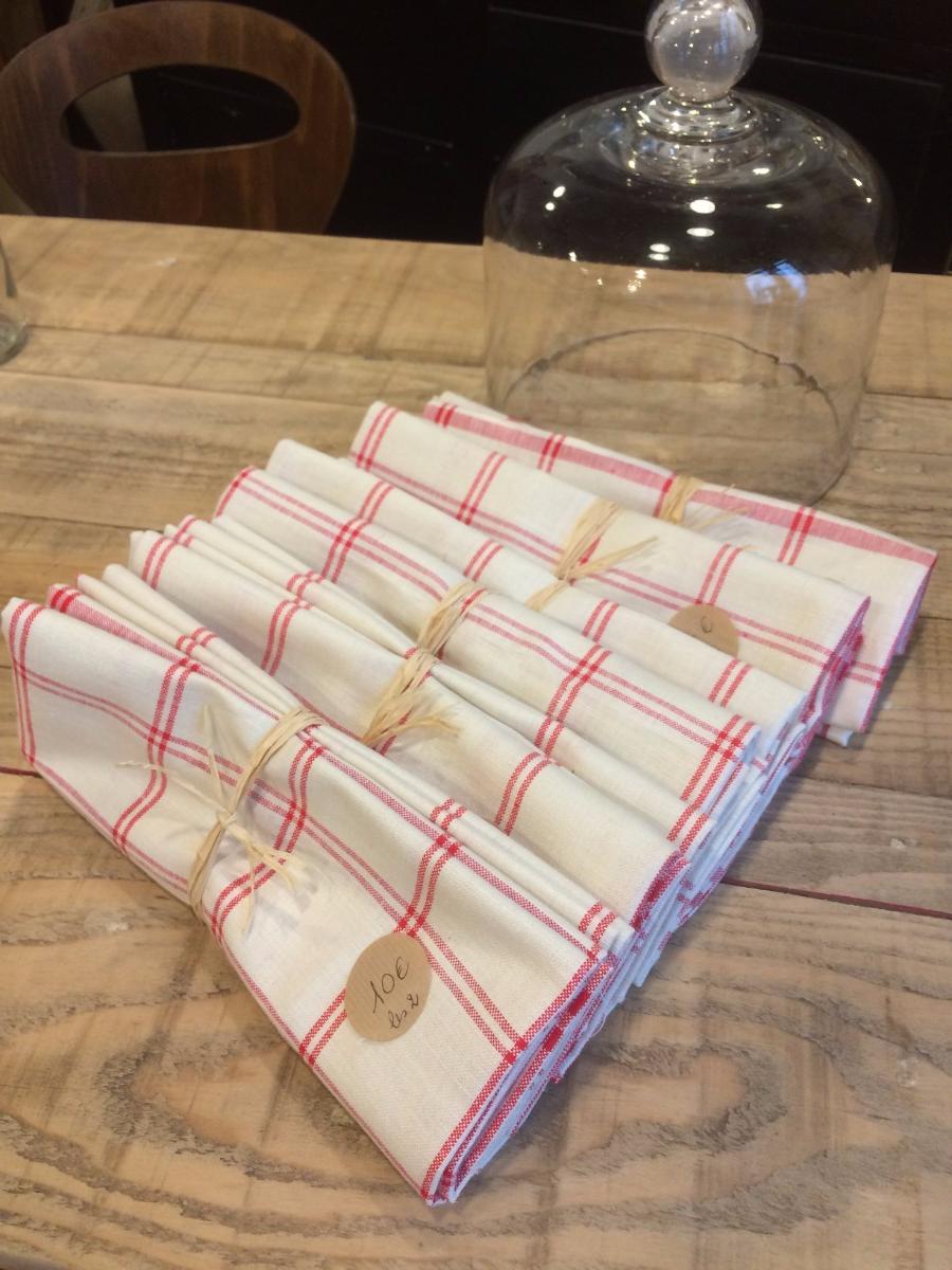 Torchon en métis rouge et blanc