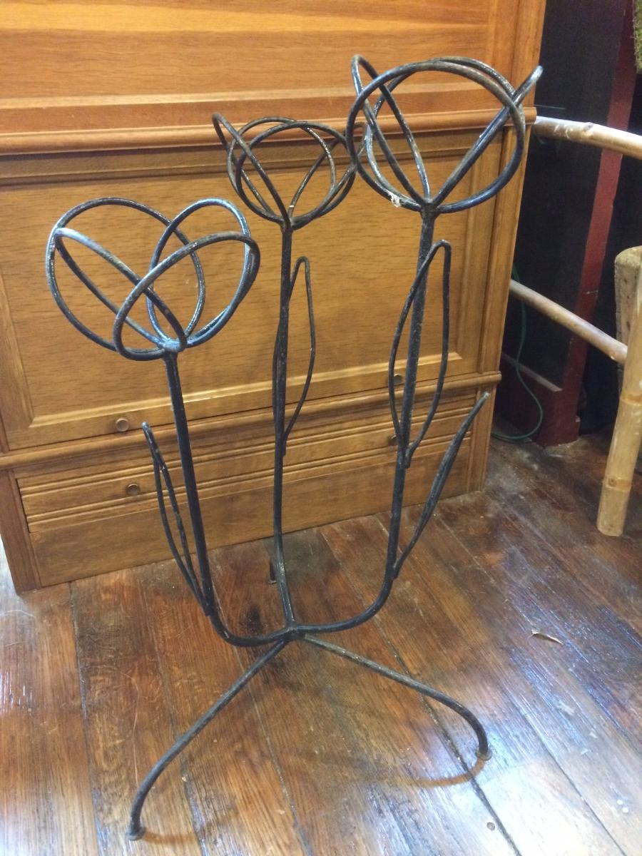 Porte plante en métal vintage