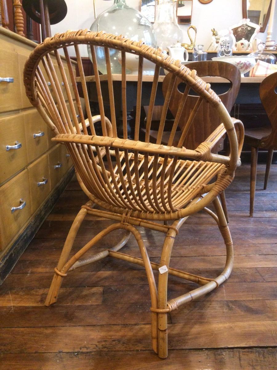 Paire de fauteuil en rotin vintage
