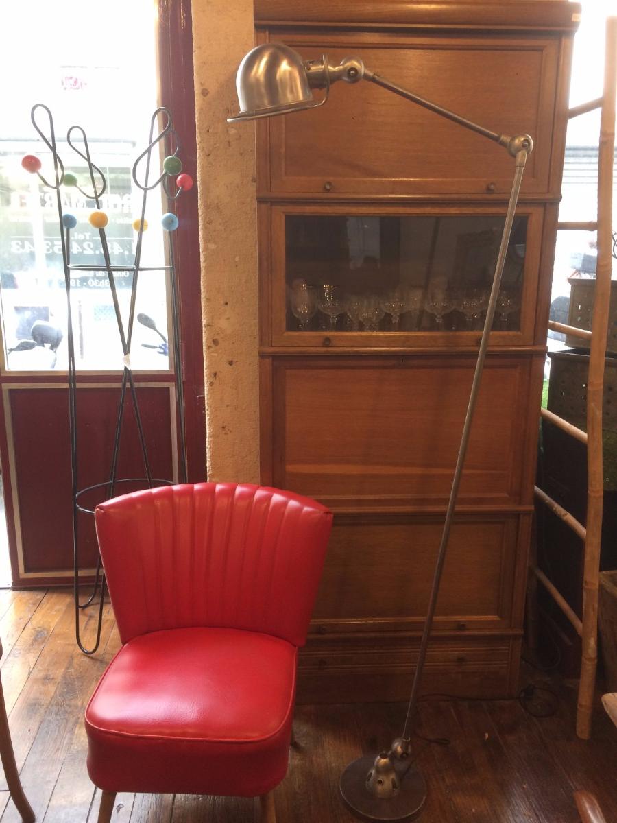 Lampadaire Jieldé en metal brossé