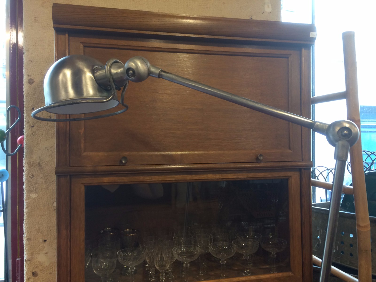 Lampadaire Jieldé en metal brossé