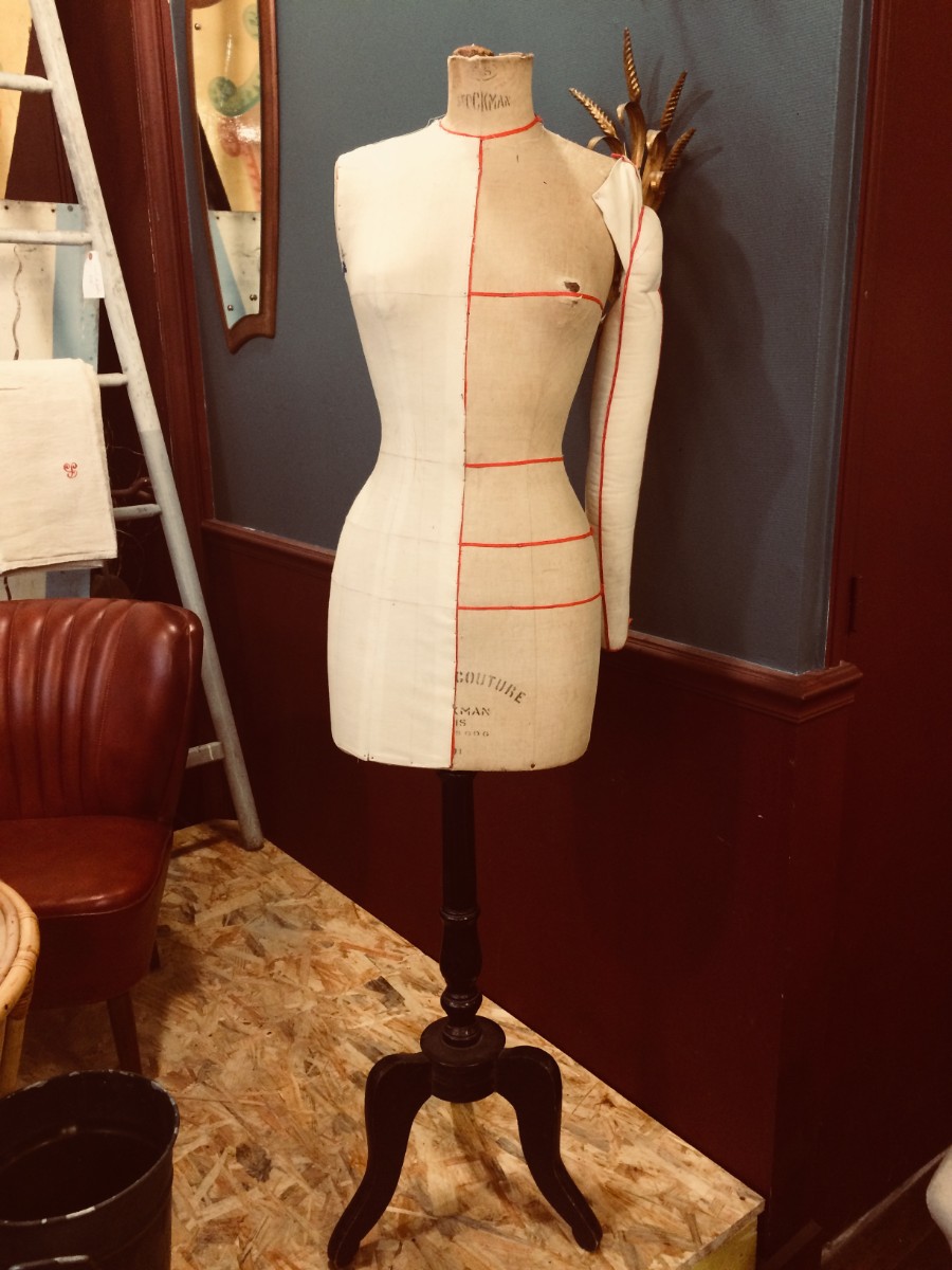 Mannequin de couturière Stockmann bois et tissus
