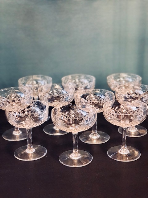 10coupes à champagne en cristal Saint Louis