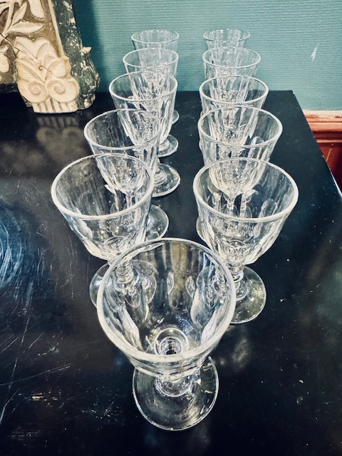 11 verres à porto cristal 19ème