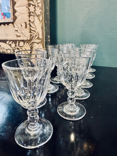 11 verres à porto cristal 19ème