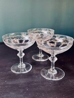 3 coupes à champagne cristal Baccarat