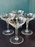 4 coupes à champagne cristal art deco 1930