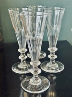 4 flûtes à champagne-cristal Saint Louis 19ème