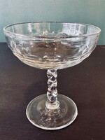 5 coupes à champagne en verre ancien pied torsadé