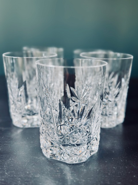 5 verres à whisky cristal vintage