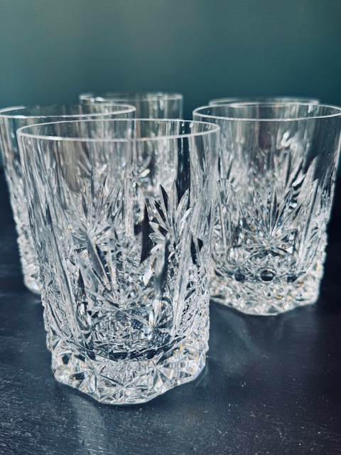 5 verres à whisky cristal vintage