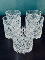 5 verres à whisky en cristal à cabochons