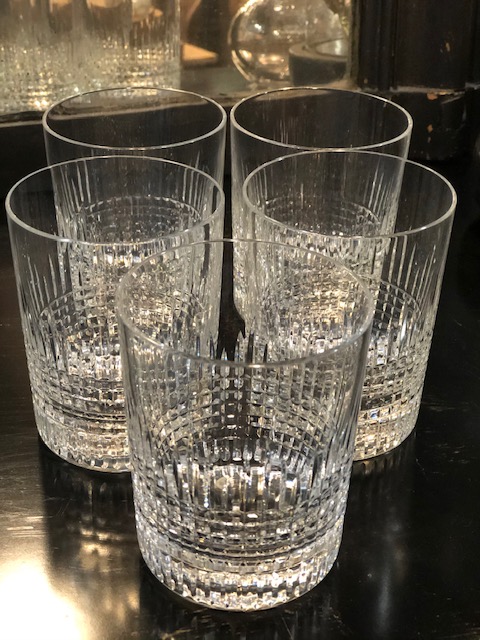 5 verres à whisky en cristal signé Baccarat