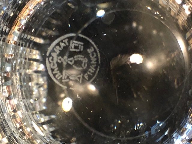 5 verres à whisky en cristal signé Baccarat