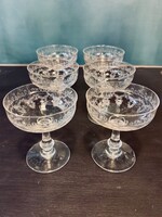 6 coupes à chamapgne anciennes verre gravé