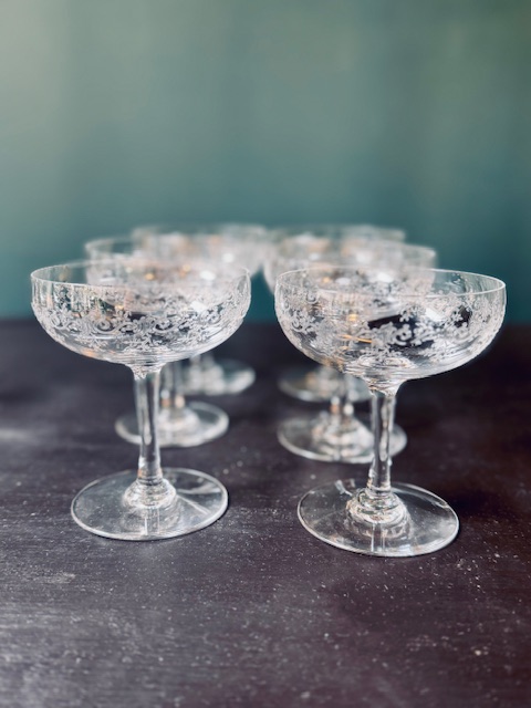 6 coupes à champagne cristal Baccarat