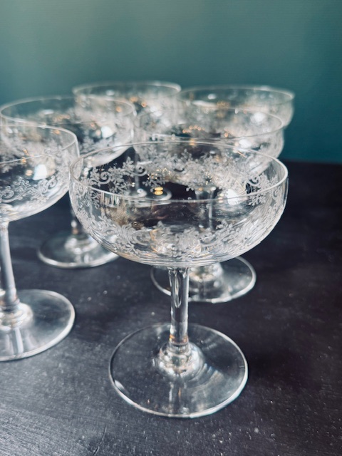 6 coupes à champagne cristal Baccarat