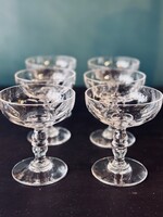 6 coupes à champagne en cristal 19ème