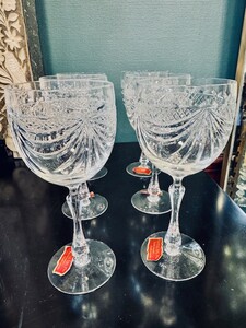 Lot De 6 Flûtes à Champagne Bruno Evrard - Buca Vitrail Rouge - Verres Paul Nagel
