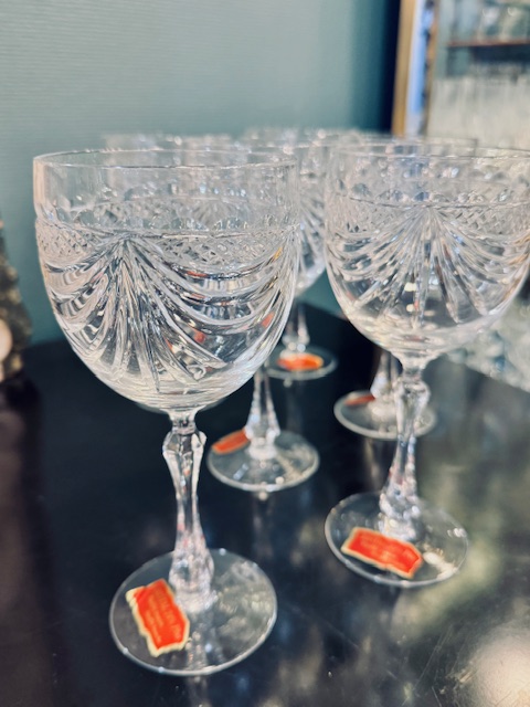 6 grands verres à eau  en cristal Cristallerie de Lorraine