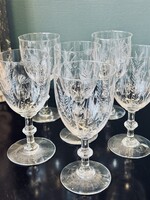 6 grands verres en cristal gravés
