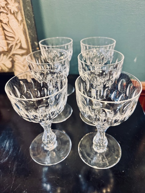 6 verres à eau cristal Val Saint Lambert