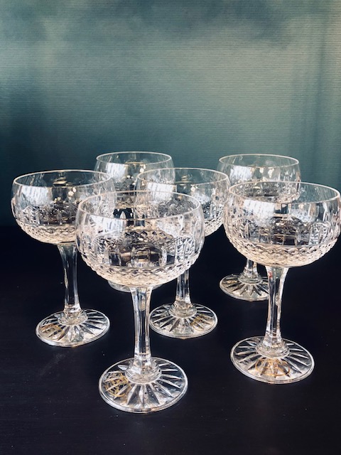 6 verres à vin cristal de Paris