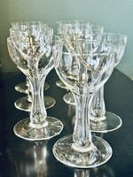 7 coupes champenoises à jambe creuse cristal