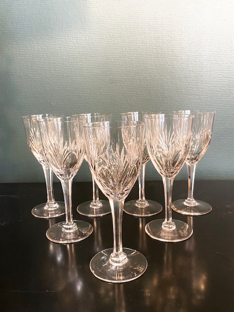 7 verres à vin rouge en cristal vintage - Art de la Table