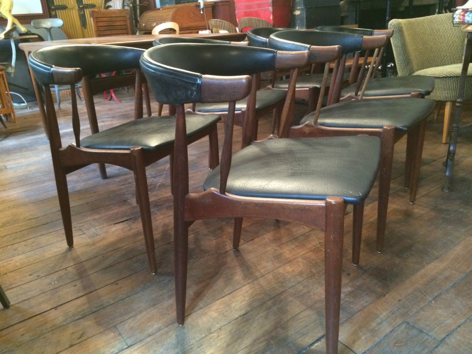 Lot de 6 chaises design danois en palissandre