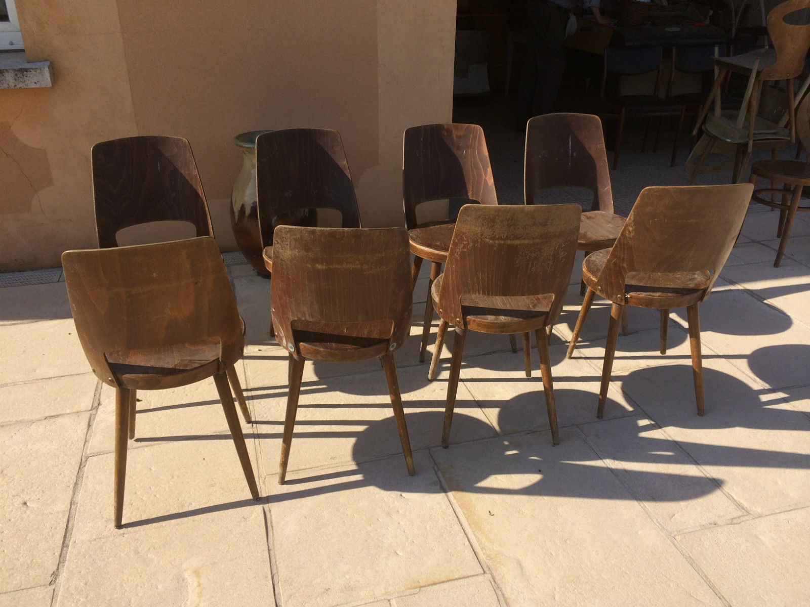 Série de 6 chaises Baumann couleur noyer