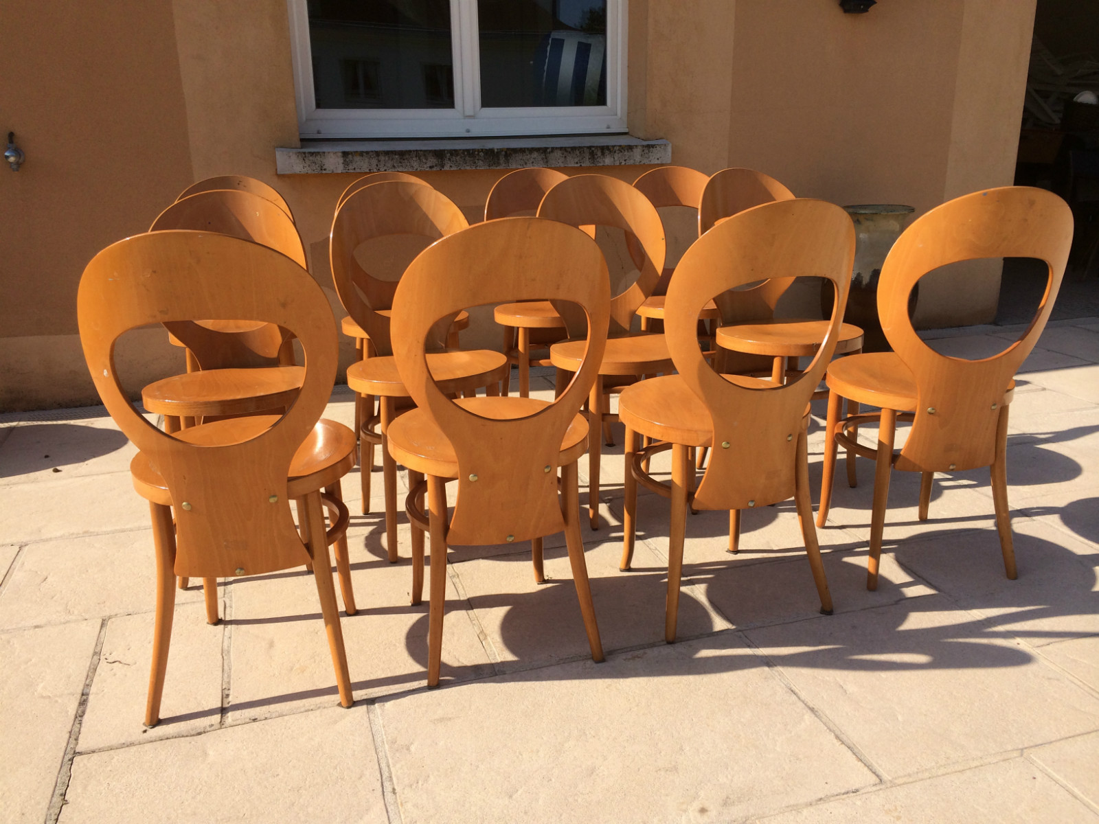 Série de 12 chaises Baumann queue de pie