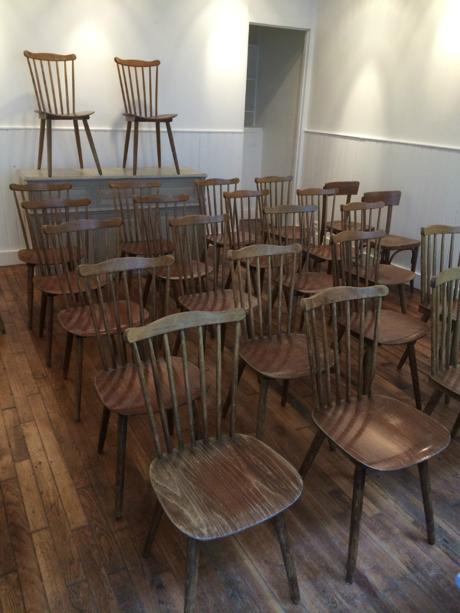 lot de chaises de bistrot Baumann en hêtre