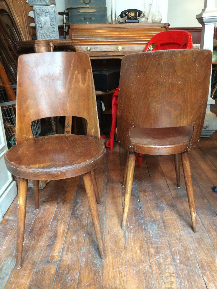 Paire de chaise de bistrot Baumann année 50