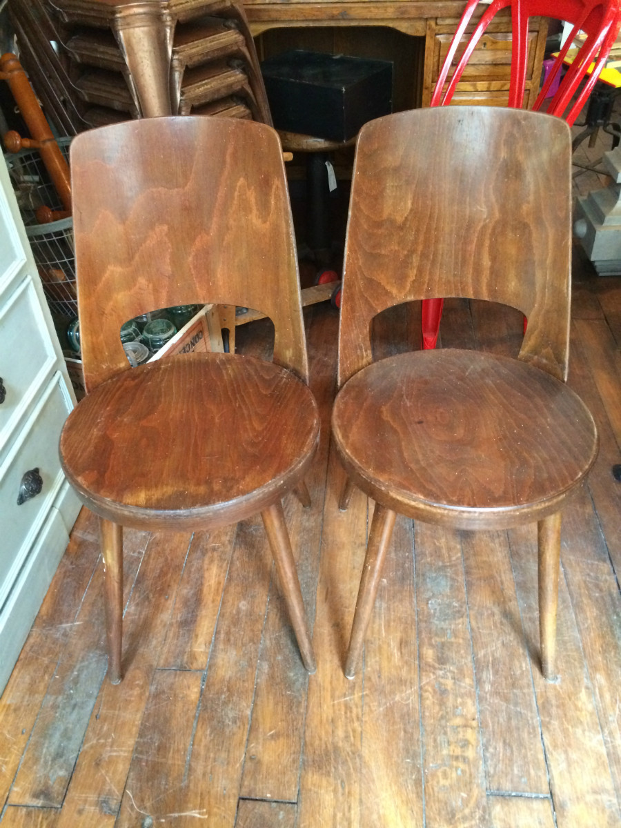 Paire de chaise de bistrot Baumann année 50