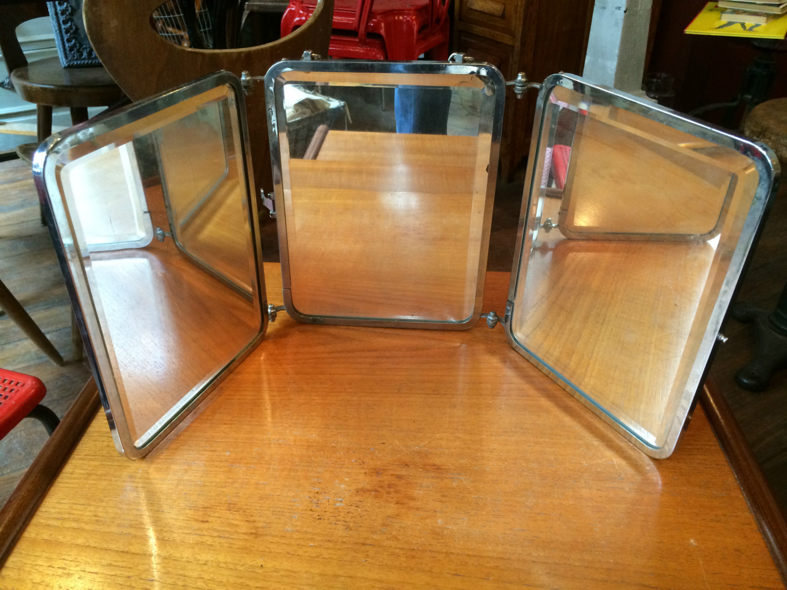 Miroir de barbier vintage année 50