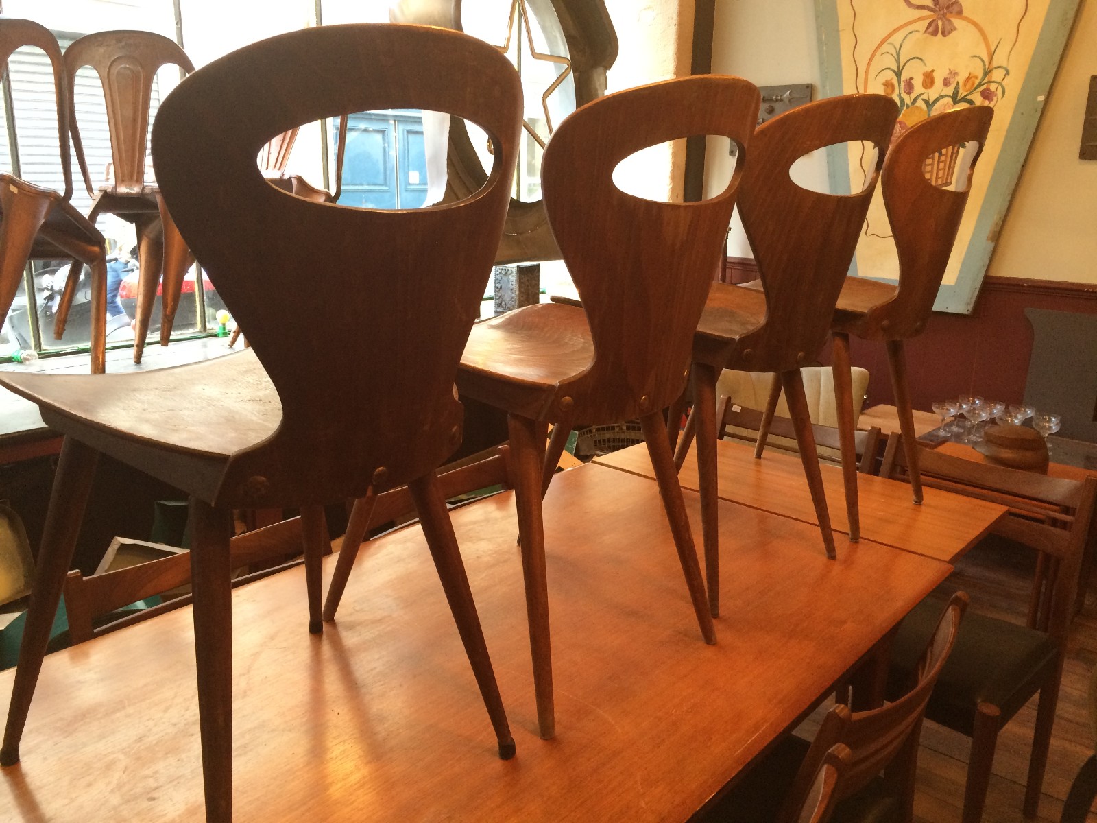 Série de 4 chaises de café Baumann