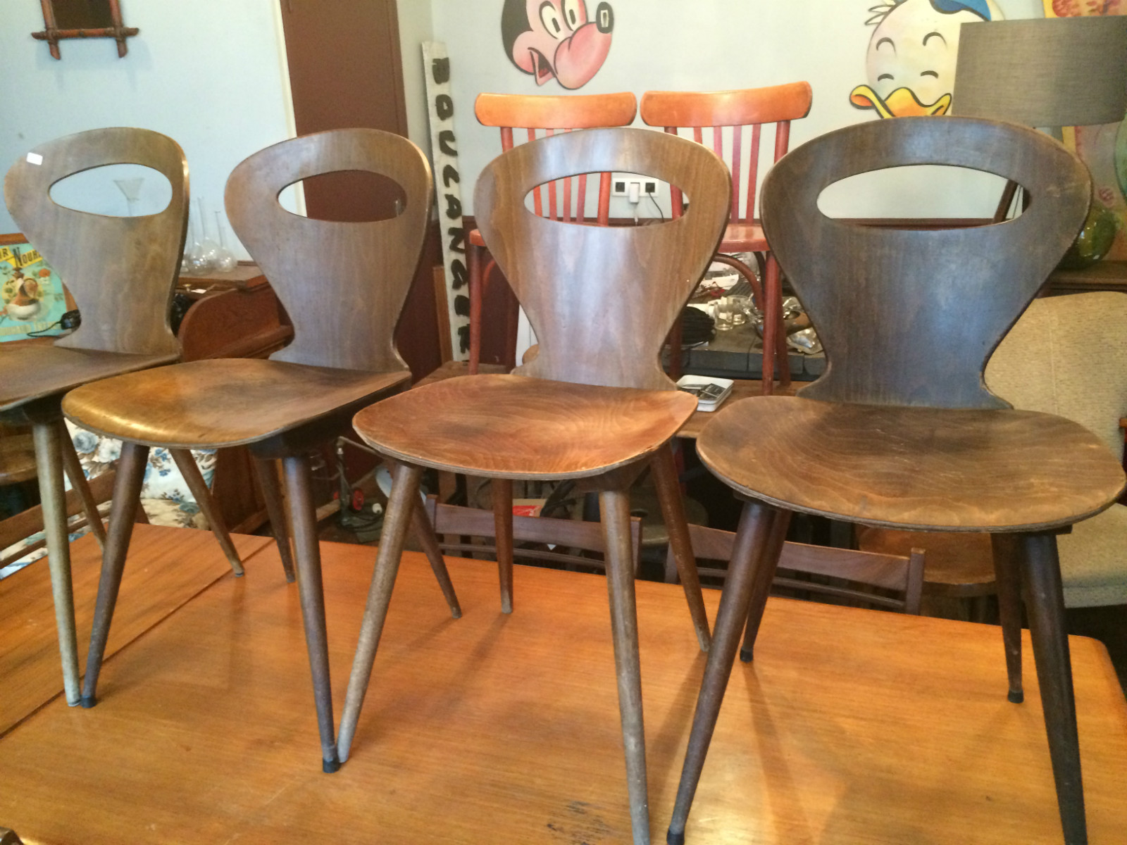 Série de 4 chaises de café Baumann